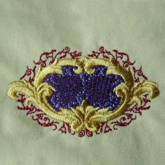 Foliated French Cartouche Embroidery Design