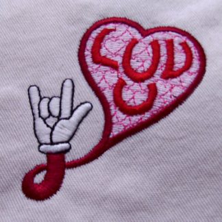 Luv U Hand Embroidery Design