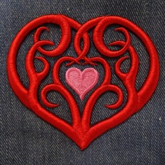 Tribal Heart Embroidery Design for 3D Foam by Erich Campbell
