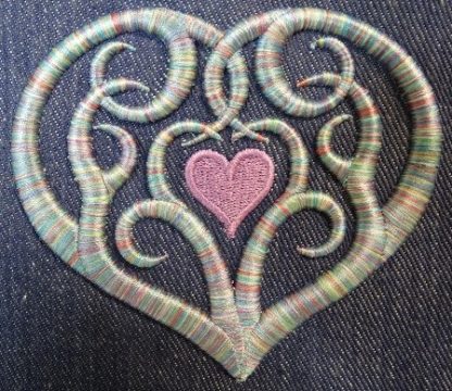 Tribal Heart Embroidery Design for 3D Foam by Erich Campbell