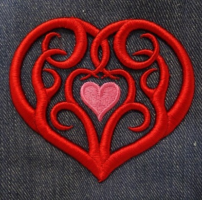 Tribal Heart 3D Foam Embroidery Design – The Only Stitch